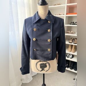 Zara Navy Pea Coat with Gold Buttons